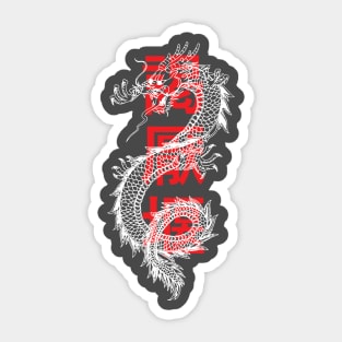 Asian Dragon With Characters Design Sticker